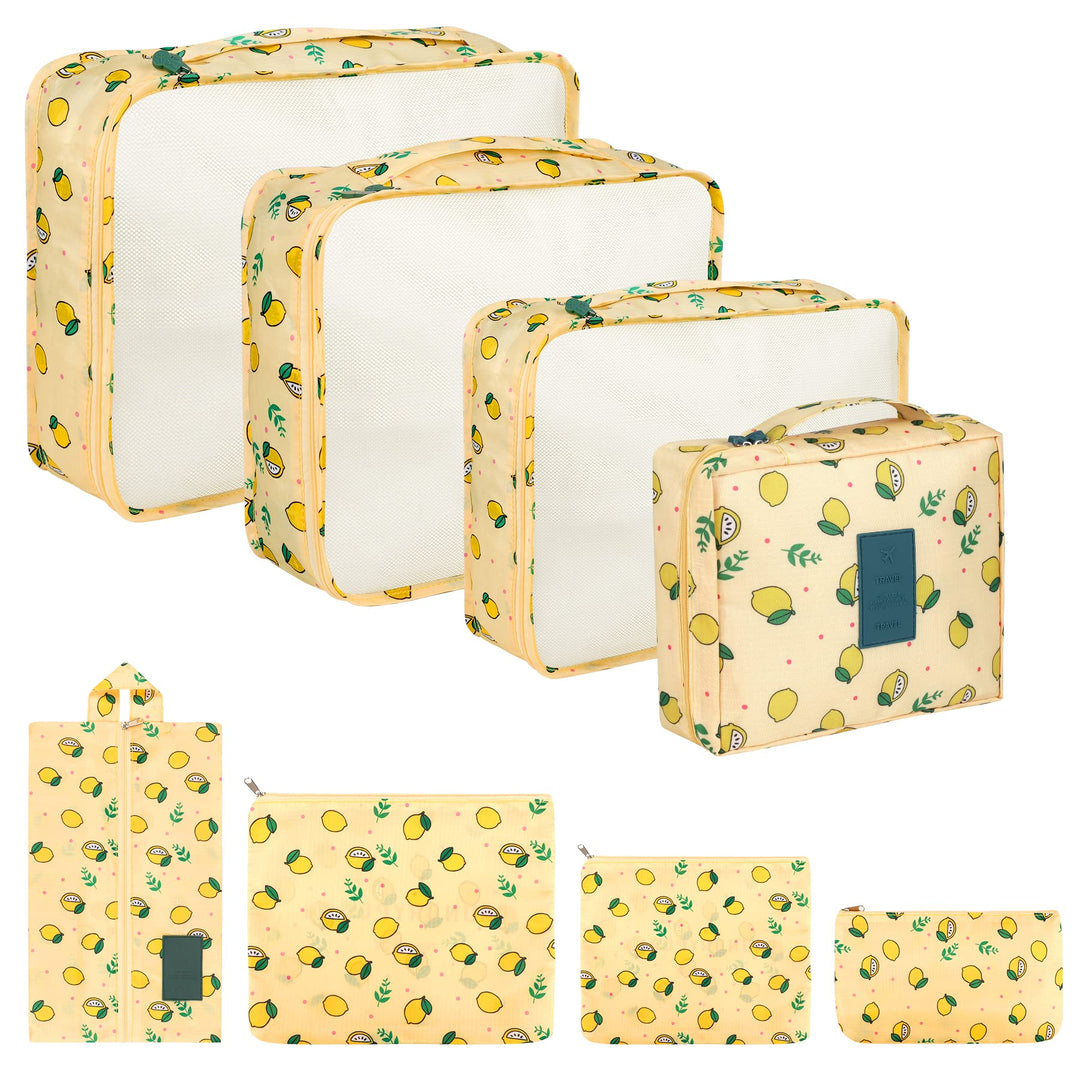 Coolzon Packing Cubes Koffer Organizer, 8 Stück Kofferorganizer Packtaschen Packwürfel mit Schuhbeut