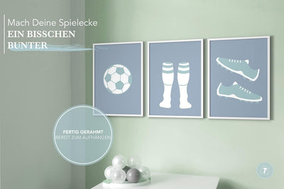 Papierschmiede® Kinderbilder 3er Set, A3 gerahmt in Holzrahmen (weiss), Geschenk für Jungen & Mädche