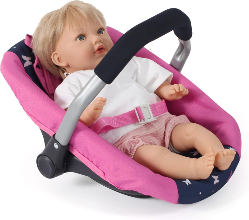 Bayer Chic 2000 - Puppen-Autositz für Baby-Puppen, Puppentrage, Puppenzubehör, Butterfly, Navy-pink,