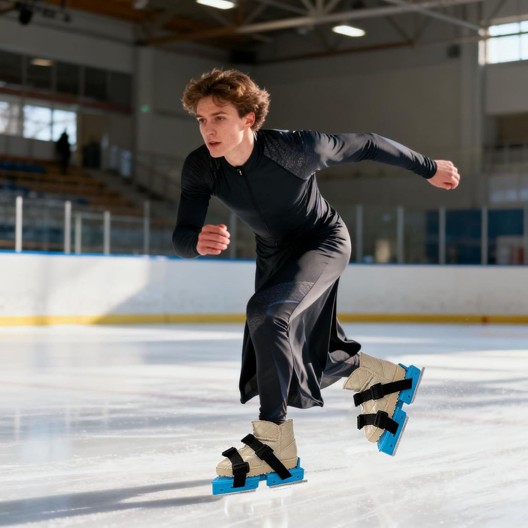 Professionelle verstellbare Doppelkufen Eislaufschuhe für Kinder Wintertraining Anfänger mit 2Stücke