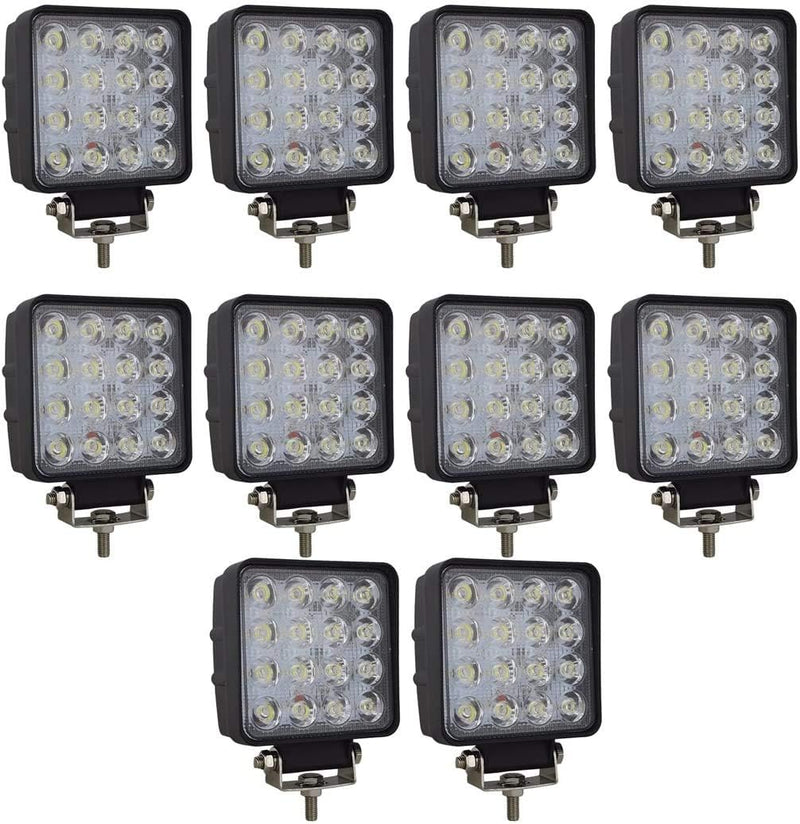 Willpower 10pc LED Scheinwerfer 4‘’ 10cm 48W LED Arbeitsscheinwerfer 12V 24V Zusatzscheinwerfer Auto