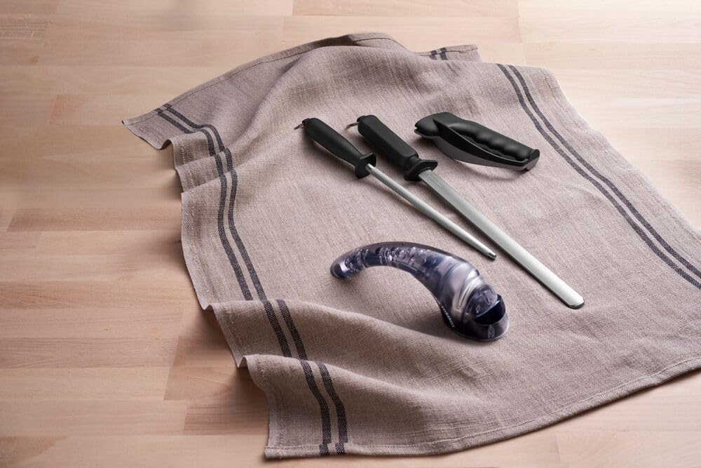 Victorinox Abziehstahl, Ovaler Wetzstahl zum Schärfen von Küchenmessern, 26 cm, Diamantbeschichtet,