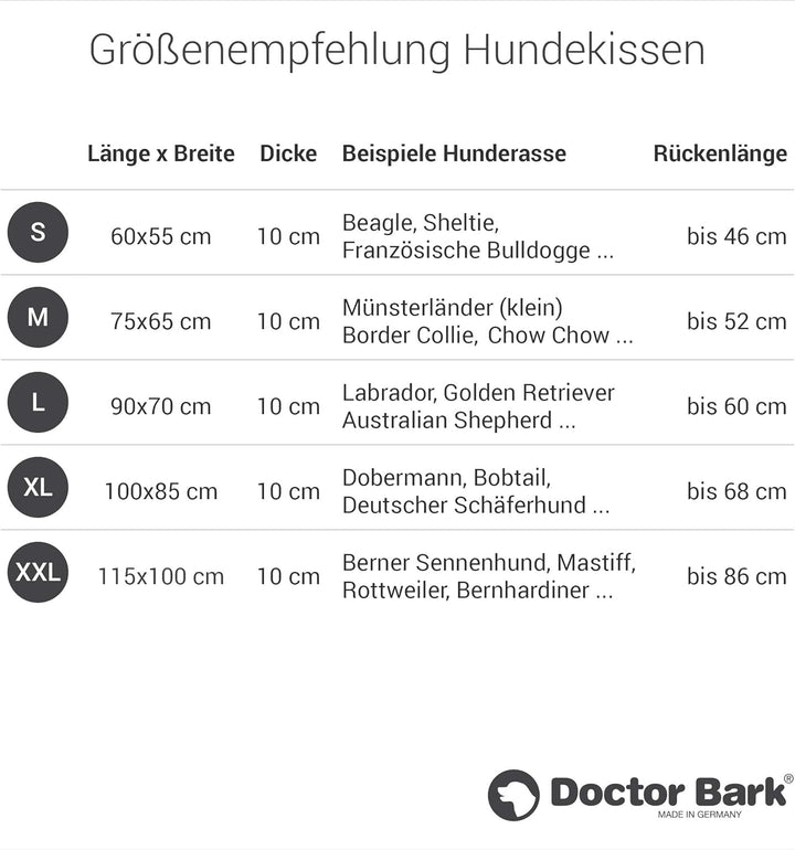 Doctor Bark Hundekissen - orthopädisches Hundebett, 95°C waschbar, hygienisch, robust &amp; bequem (S -