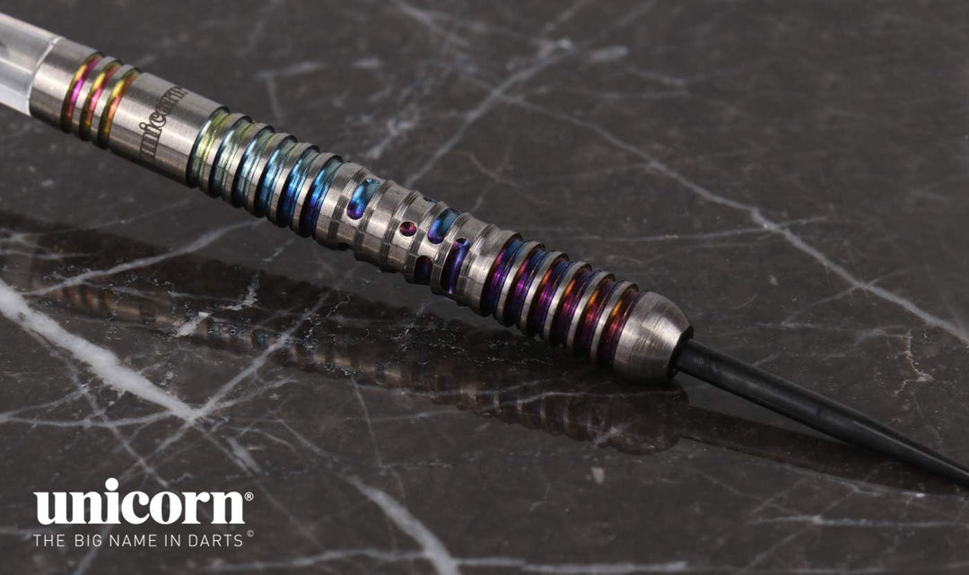Unicorn-Darts-Set mit Stahlspitze, DNA-Profi-Spieler, Nachname, Morsecode-Design, 90% natürliches Wo