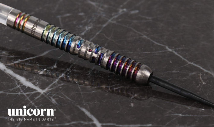 Unicorn-Darts-Set mit Stahlspitze, DNA-Profi-Spieler, Nachname, Morsecode-Design, 90% natürliches Wo