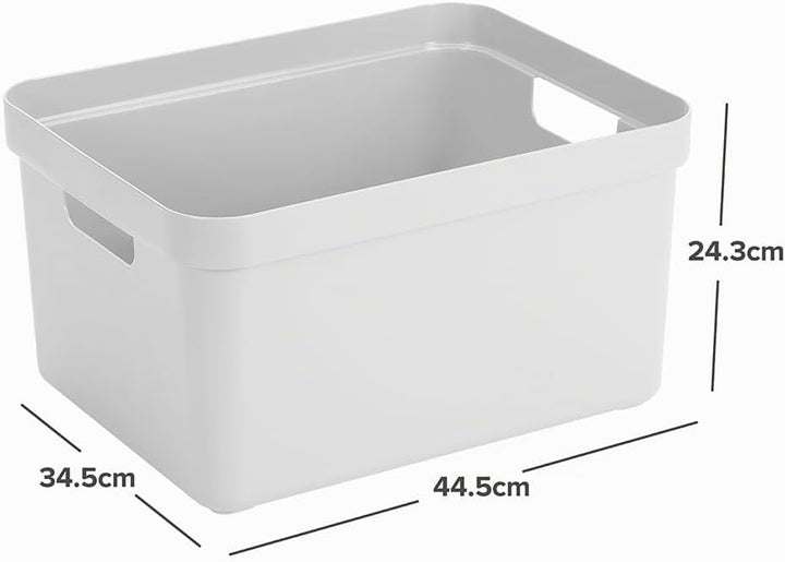 Sunware Aufbewahrungsbox Kunststoff 32L - 44,5x34,5x24,3cm - Kunststoff Aufbewahrungskorb mit Griffe