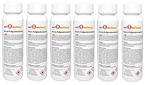 well2wellness® Saunaduft Saunaaufguss 'Exclusiv Set' mit 6 x 125 ml Flaschen