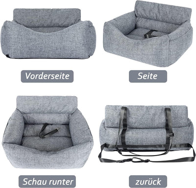 NIBESSER 2-in-1 Autositz und Bett für Hunde, wasserfest und rutschfest, Sitzerhöhung für Katzen, Abn