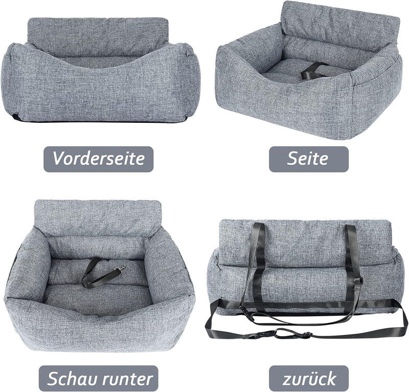NIBESSER 2-in-1 Autositz und Bett für Hunde, wasserfest und rutschfest, Sitzerhöhung für Katzen, Abn