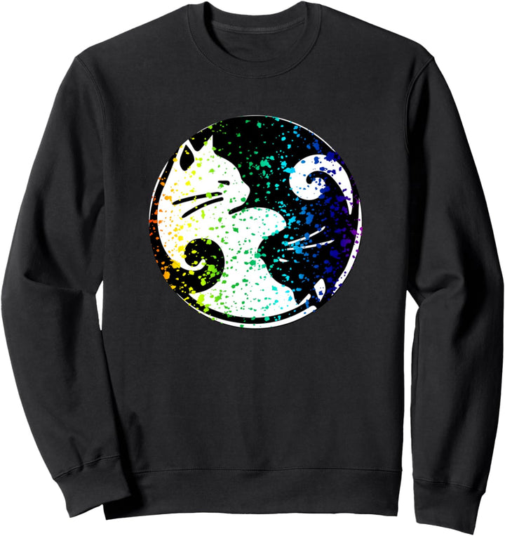 Yin Yang Clothes Rainbow Paint Tops Design Ying Vintage Art Sweatshirt