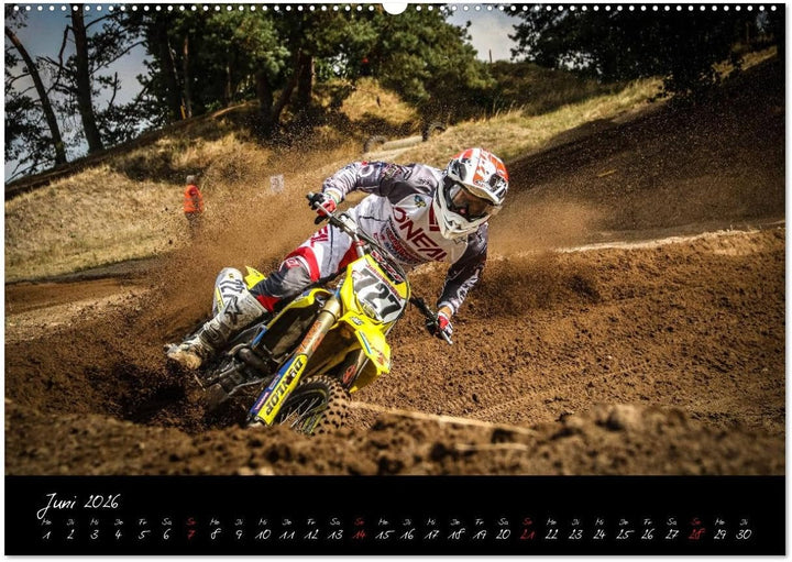 Motocross Racing 2026 (hochwertiger Premium Wandkalender 2026 DIN A2 quer), Kunstdruck in Hochglanz: