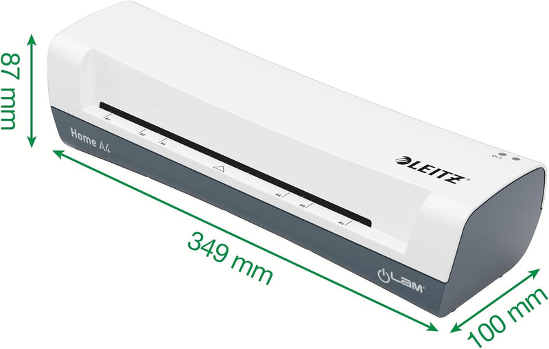 Leitz Set iLAM Home A4 Laminiergerät, Für 75 bis 125 mic Laminierfolien, 3 Minuten Aufwärmzeit, Inkl