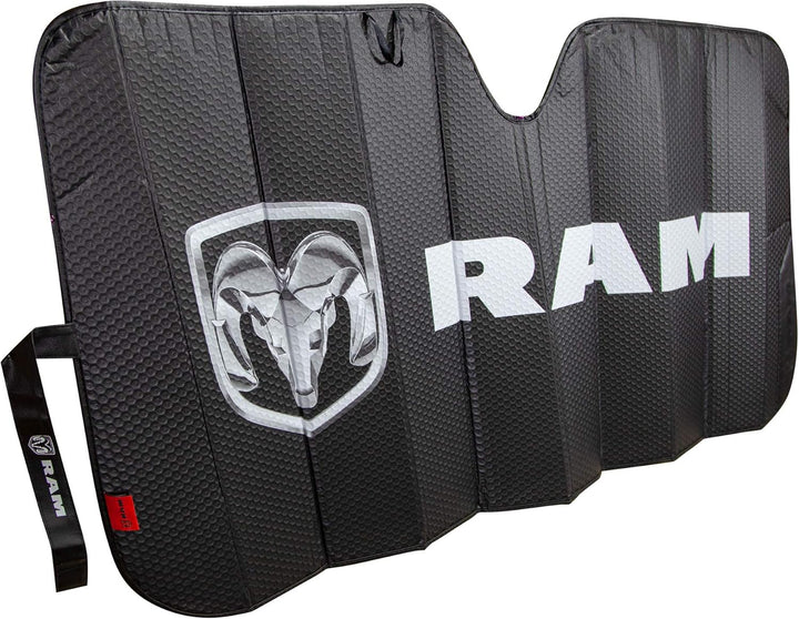 Plasticolor 003860R01 RAM Logo schwarz matt Finish Front Windschutzscheibe Akkordeon Sonnenschutz