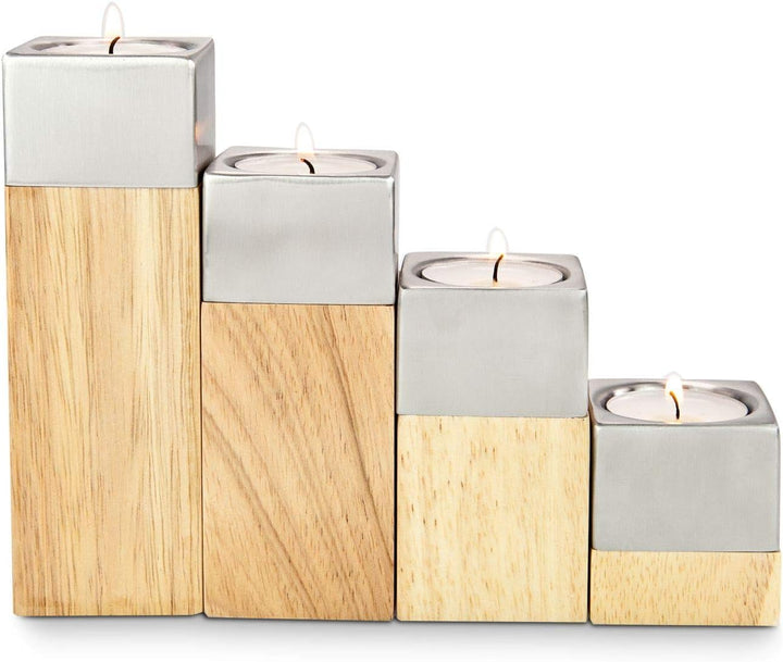 ROMINOX Geschenkartikel 4er Teelicht-Set // Luce – Vier Teelichthalter in modernem Design, flexibel