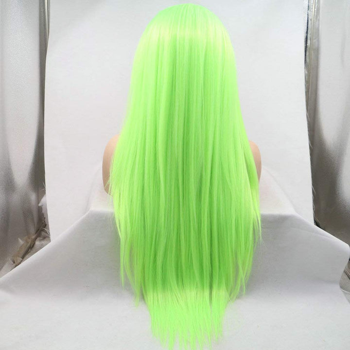 Damen Perücke, fluoreszierend, grünes Drag Queen, Fischion-Gelb, Kreidestift, synthetische Spitze, h