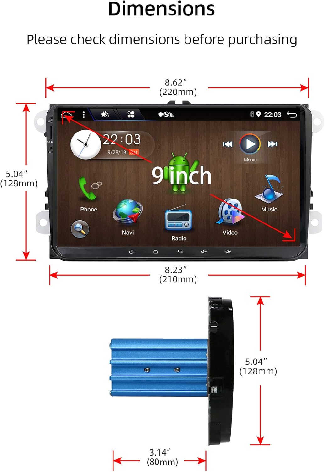 JOYX PX6 Android 10 Autoradio Passt für VW Passat/Golf/Skoda/Seat - GPS 2 Din - Rückfahrkamera Canbu