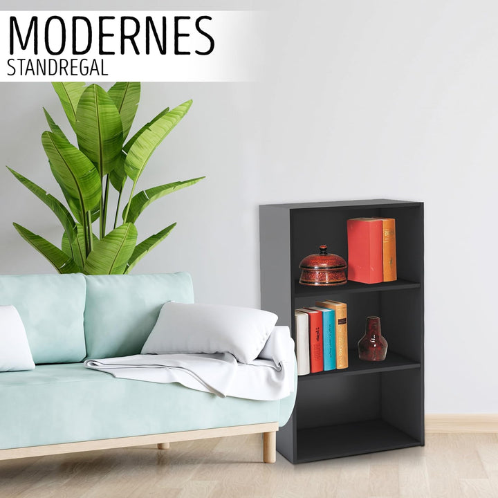 habeig Tube Bücherregal Standregal 3 Fächer Belastung Regalboden 30kg Standregal (80 x 42,5 x 29,5 c