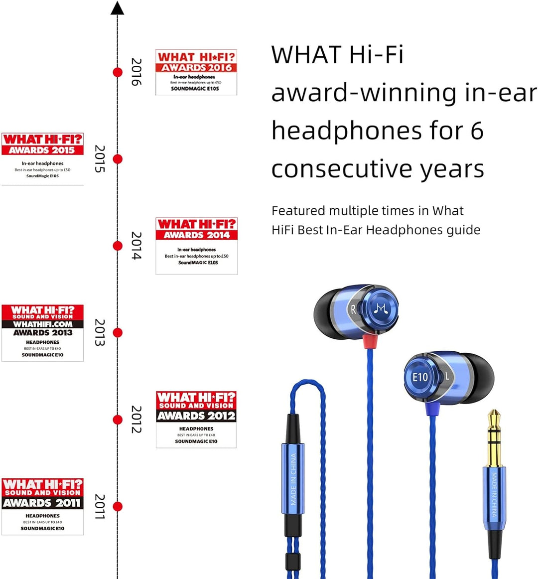 SoundMAGIC E10 High Fidelity Kopfhörer Smartphone Earbuds In Ear Kopfhörer Hochwertige Ohrhörer mit