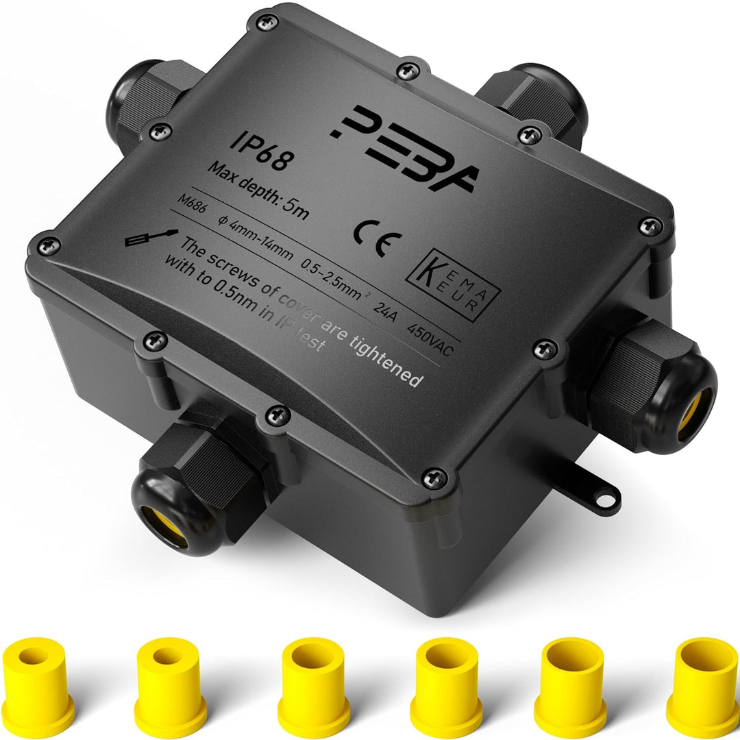 PEBA Abzweigdose IP68, Klemmkasten, Wasserdichte Kabelverbinder, Aufputz Verteilerdose Aussen Wasser
