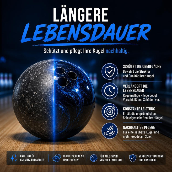 HERRLAN® Bowlingkugel Reiniger - Bowling Ball Cleaner 500 ml - Tiefenreinigung für Bowlingbälle – En