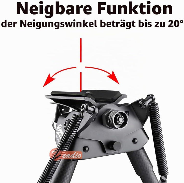 Zeadio Kohlefaser-Drehgelenk, schwenkbares Zweibein mit Sling-Halterung (6 "- 9")