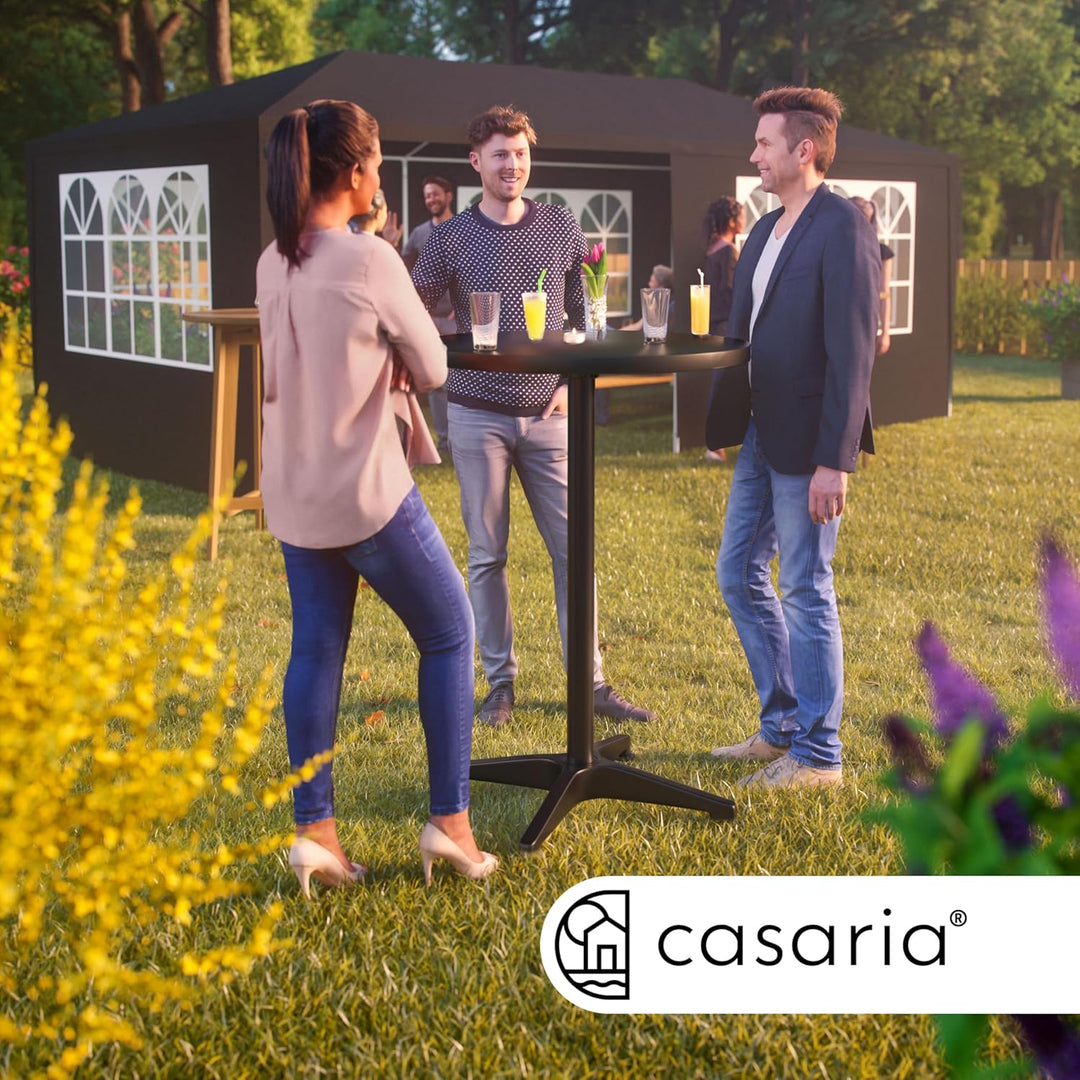 Casaria® 2in1 Stehtisch Höhenverstellbar 2er Set 70/115 cm Aluminium Ø 60 cm Rund Wetterfest Outdoor