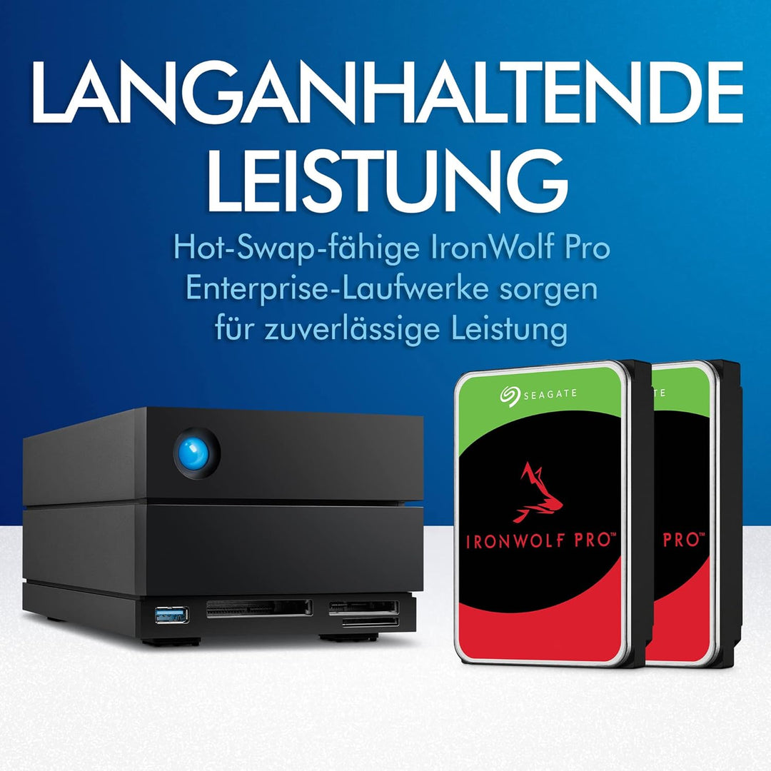 LaCie 2big Dock Thunderbolt 3 28TB externe Festplatte, 3.5 Zoll, Thunderbolt 3, RAID 1, 2, USB-C + C