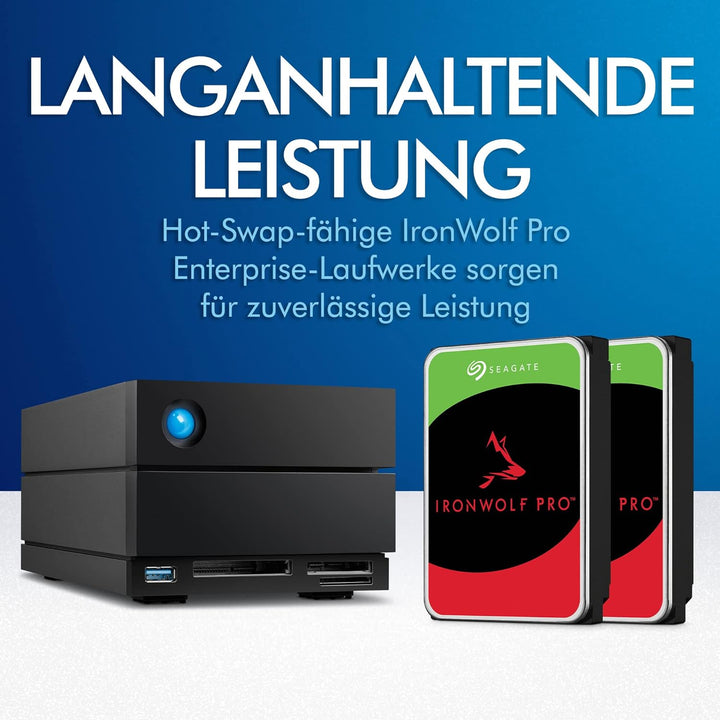 LaCie 2big Dock Thunderbolt 3 28TB externe Festplatte, 3.5 Zoll, Thunderbolt 3, RAID 1, 2, USB-C + C