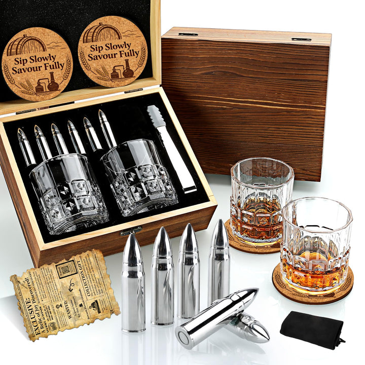 Exrezist Whisky Geschenkset-Whisky Gläser Set -Geschenke für Männer –Männergeschenke -Geburtstagsges