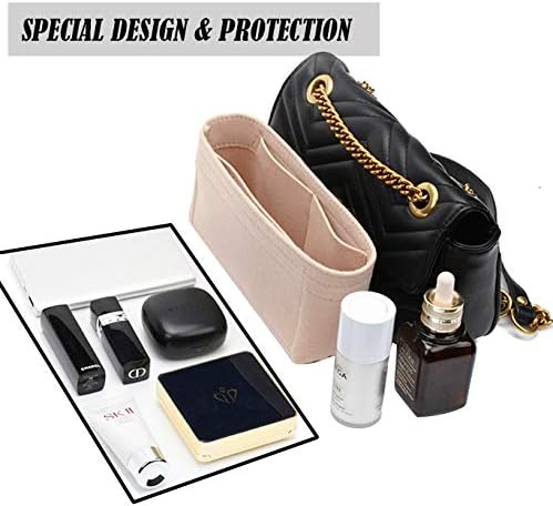 LEXSION Filzeinsatz mit ReiÃŸverschluss, kleine Handtasche Tote Shaper Einsatz für GG Marmont Matela