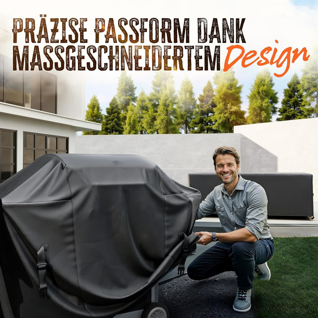 AMZBBQ® Premium Grillabdeckung wetterfest - 85 x 100 x 55 cm - 100% wasserdichte Abdeckhaube für Gas