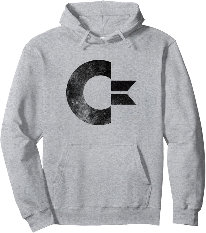 COMMODORE - C64 - C= im Stone Washed Grunge Effect Pullover Hoodie