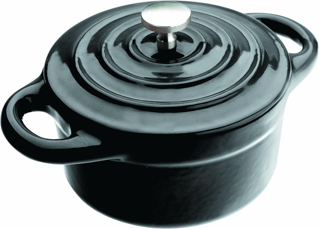 Ibili Mini-Kasserolle rund, Gusseisen, schwarz, 10 cm Negra 0,3 litros, Negra 0,3 litros