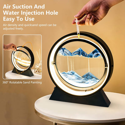 3D Sandbilder Zum Drehen, Rund Dynamisches Sandbild, 10" Bewegliches Sandkunstbild, 3D Fliessende Sa