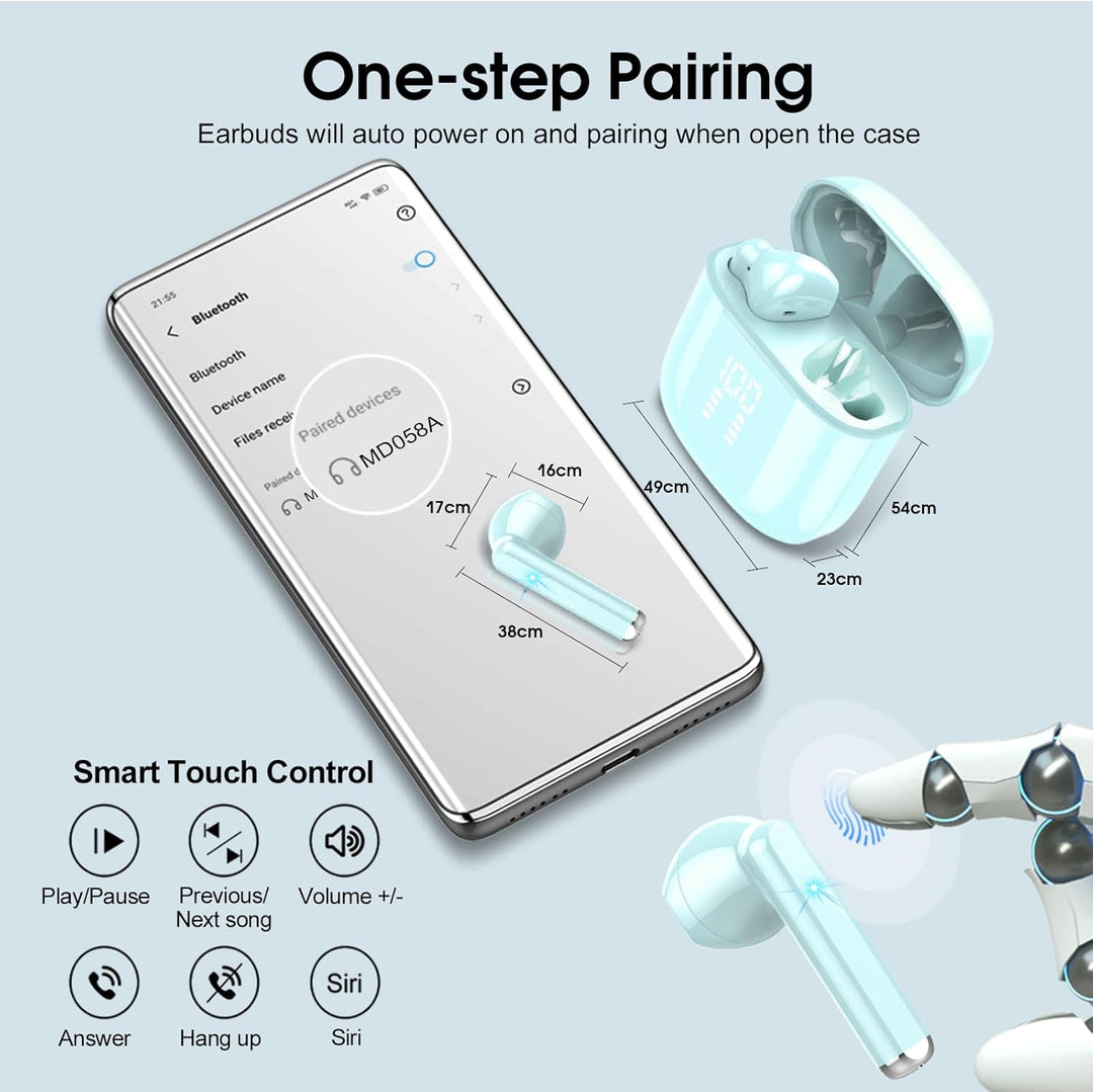 OYIB Bluetooth 5.3 Kopfhörer In Ear, 2023 Neue Bluetooth 5.3 Kabellos Kopfhörer mit 4 ENC Mikro, Imm