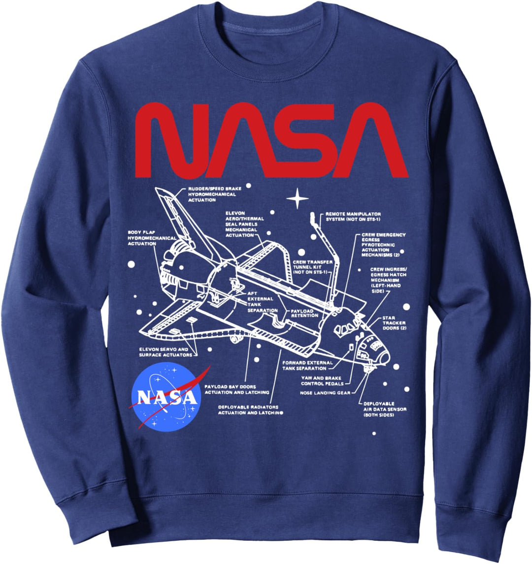 NASA Space Shuttle Schematic Layout Sweatshirt