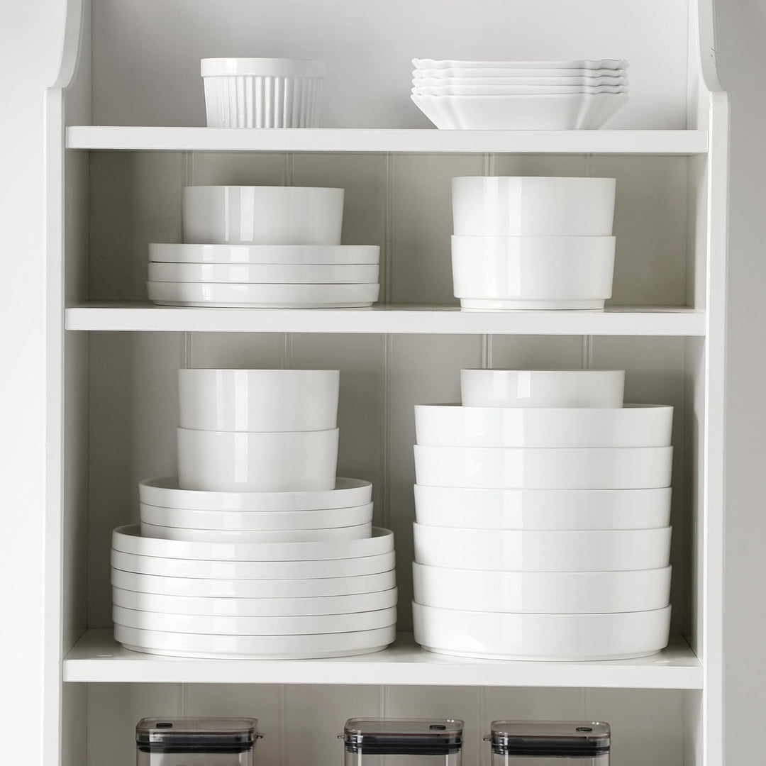 MALACASA Serie LEAH, Weiss | Set 12 Teile 4 Pers Weiss 12-teilig, 4 Personen, Weiss 12-teilig, 4 Per