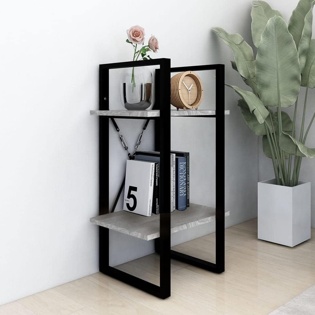homiuse Bücherregal 2 Fächer Grau Sonoma 40x30x70 cm Holzwerkstoff BüCherregal Regal Wand WüRfelrega