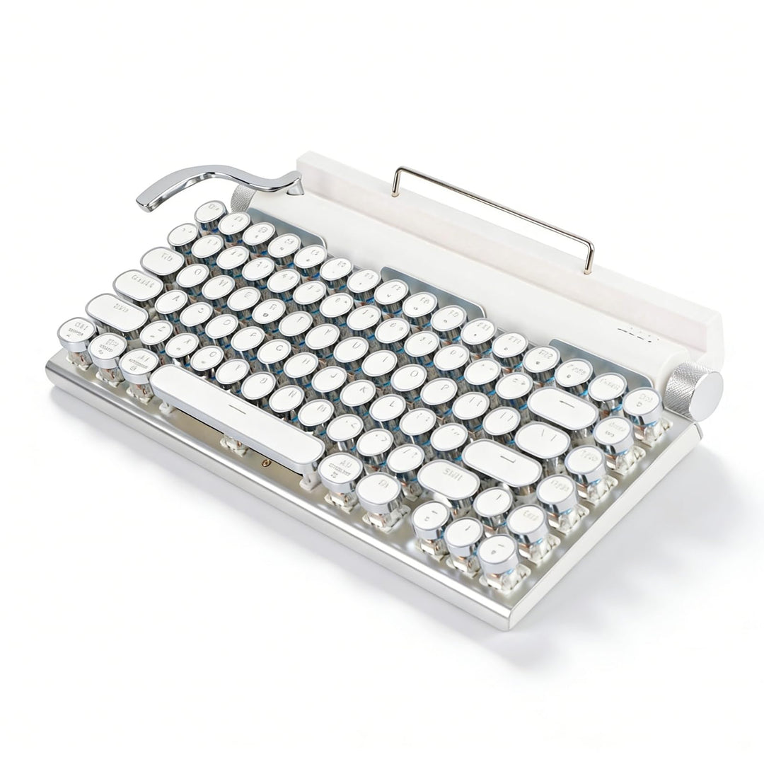 Sxhlseller Schreibmaschinen mechanische Tastatur, Retro Punk Gaming Tastatur, Blue Switch Mechanisch