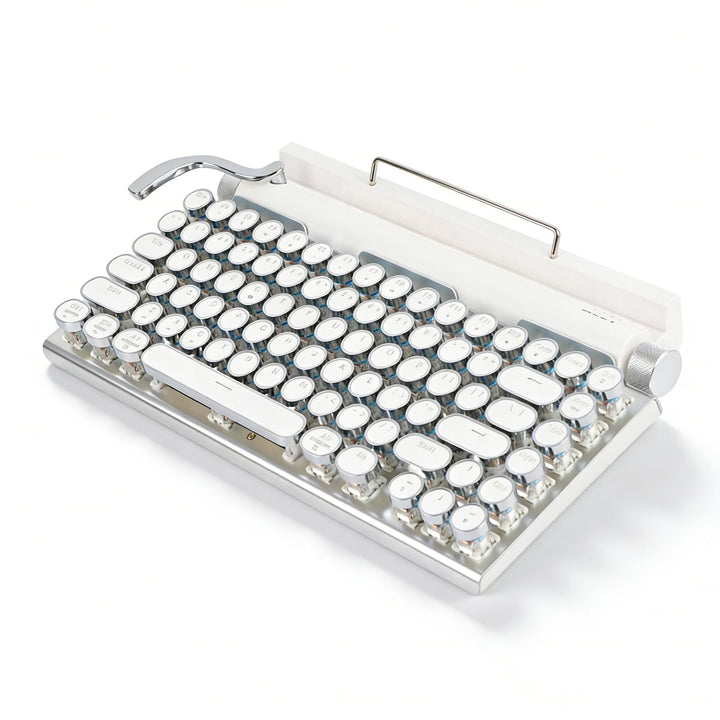 Sxhlseller Schreibmaschinen mechanische Tastatur, Retro Punk Gaming Tastatur, Blue Switch Mechanisch
