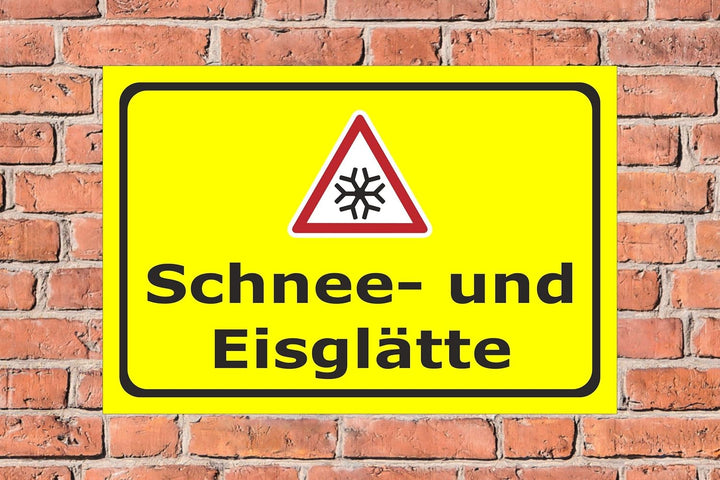 Schild Schnee- und Eisglätte - 60x40cm - 3mm Hartschaum – 20 VAR S00018-090-C 60x40cm – Hartschaumpl