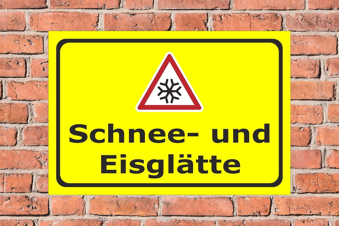 Schild Schnee- und Eisglätte - 45x30cm - 3mm Hartschaum – 20 VAR S00018-090-C 45x30cm – Hartschaumpl