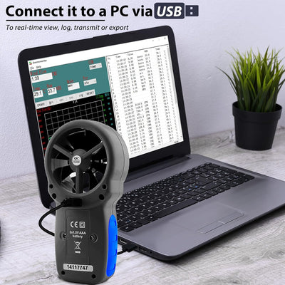 AIOMEST Windmesser, Digital Anemometer Windmesser Windmessgerät Handheld, AI-866A Windmesser CFM Win