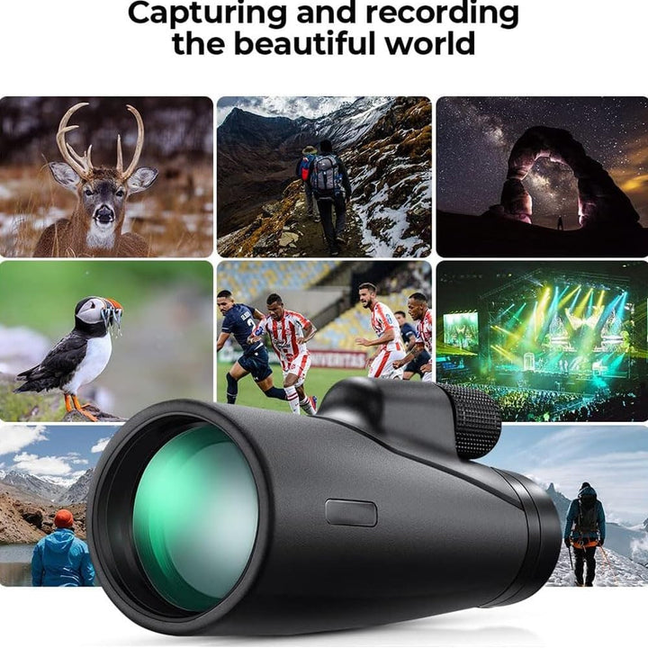 Monokular Teleskop, 12x50 Monoculars,mit BAK4-Prisma und FMC-objektiv, mit Smartphone Halterung stat