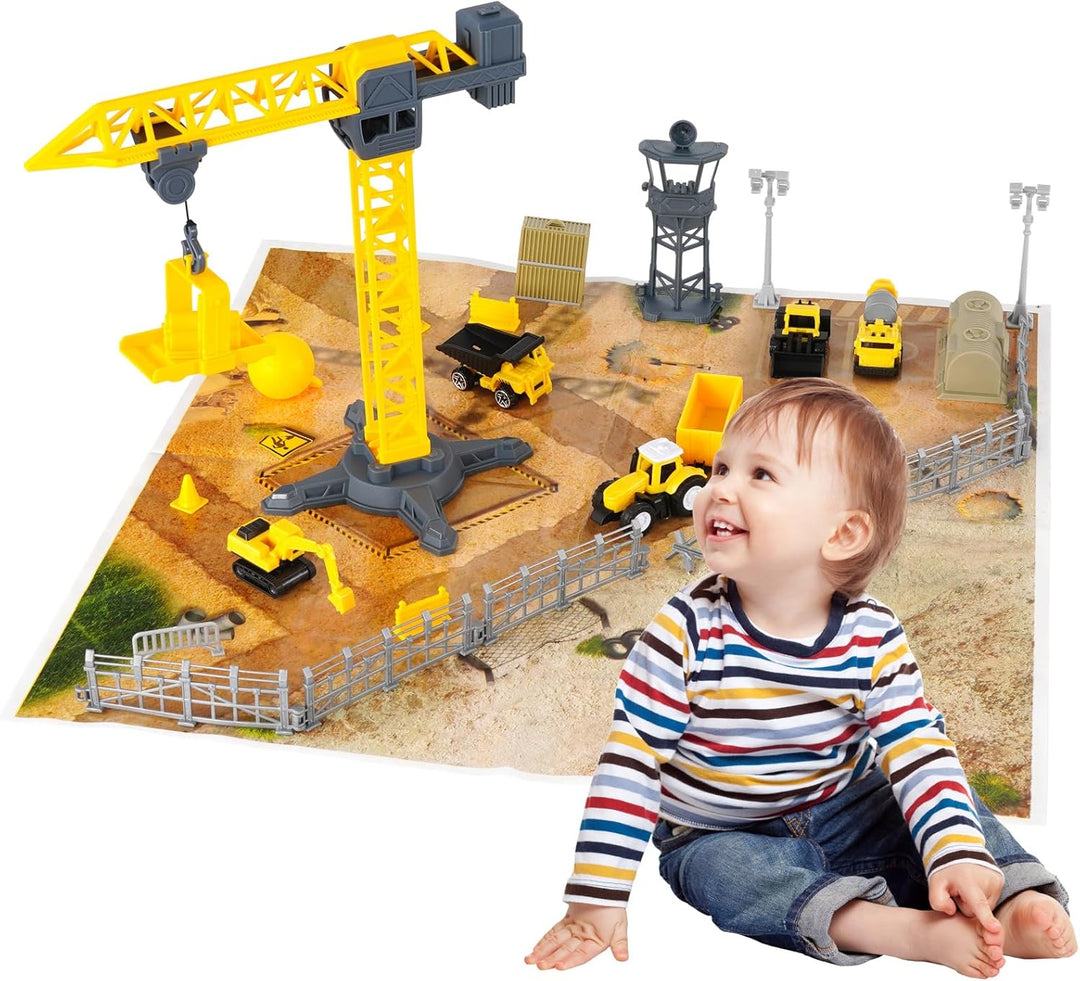 Spielzeug für Kinder ab 3 Jahren, Kinderspielgeräte wie Baumaschinen, Betonmischer, Bagger, Selbsten