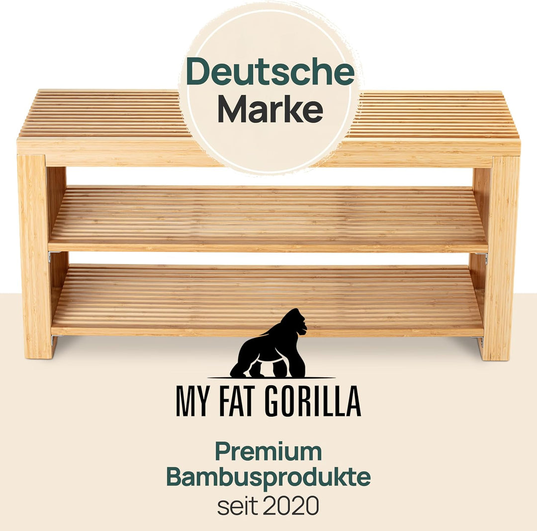 Bambus Schuhschrank - Schuhbank - Sitzbank mit Stauraum - Schuhregal Holz | BAM BOO BOX Schuhbank mi