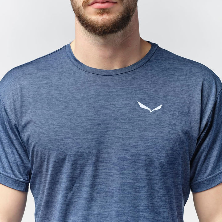 Salewa Herren Puez Melange Dry M S/S Tee Hemden & T-shirts, Dark Denim Melange