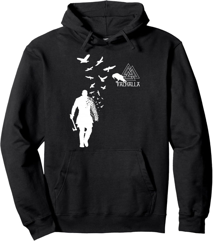 Xeire Viking Ragnar Lothbrok Valhalla Odin Raben Pullover Hoodie