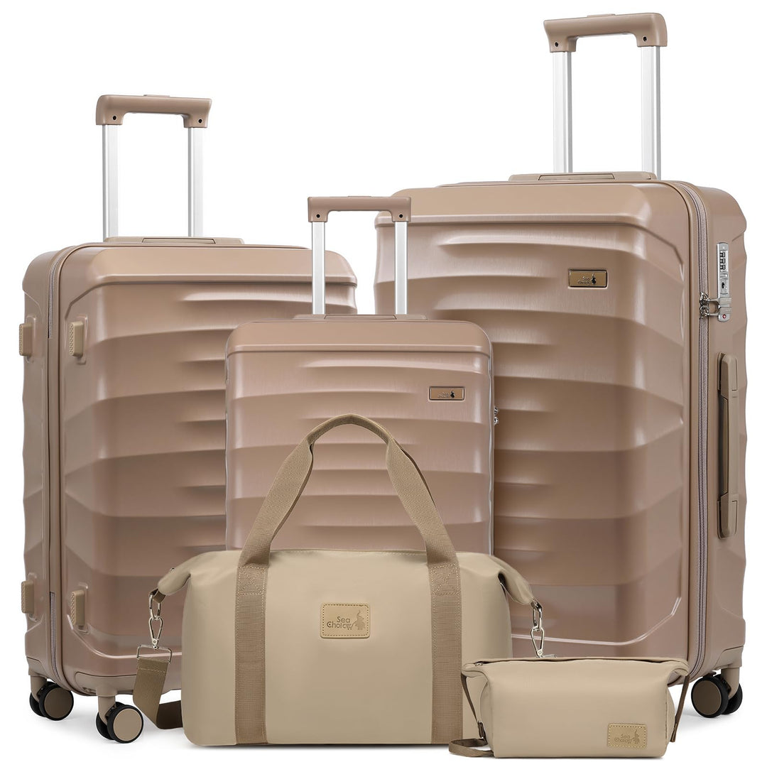Sea choice Reisekoffer Set 5 Teilig ABS Hartschale Trolley Kofferset Gepäckset Grosse Kapazität Hand