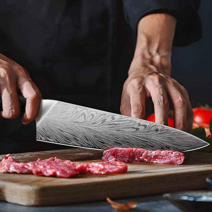 SHAN ZU Kochmesser aus Pulverstahl, Japanisches Küchenmesser, 20 cm Professionelle Chefmesser mit Ho